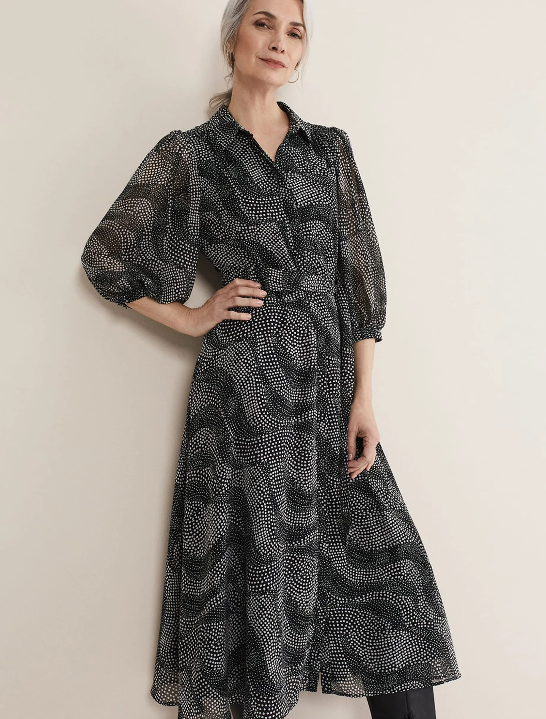 Miriam Chiffon Shirt Midi Dress