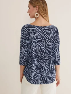 Moire Zebra Linen Top
