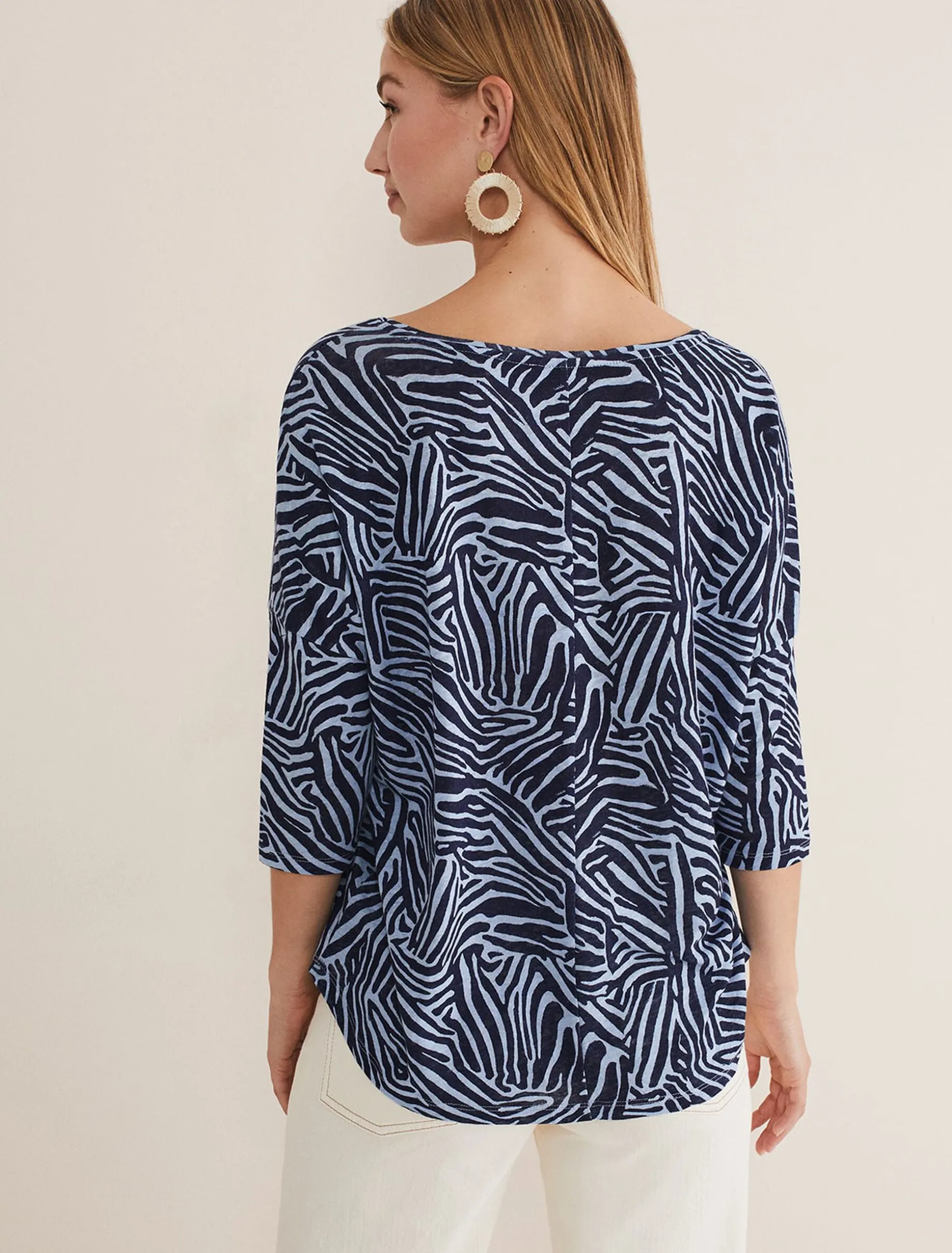 Moire Zebra Linen Top