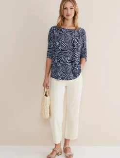 Moire Zebra Linen Top