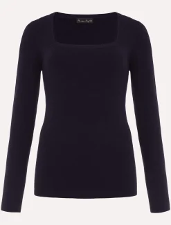 Molla Square Neck Fine Knit Jumper