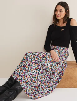 Mona Floral Tiered Skirt