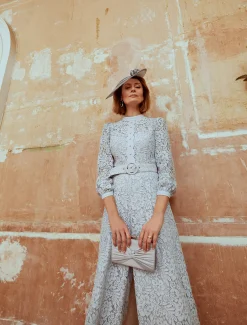 Monroe Belted Lace Wide Leg Jumpsuit