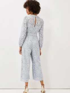 Monroe Belted Lace Wide Leg Jumpsuit