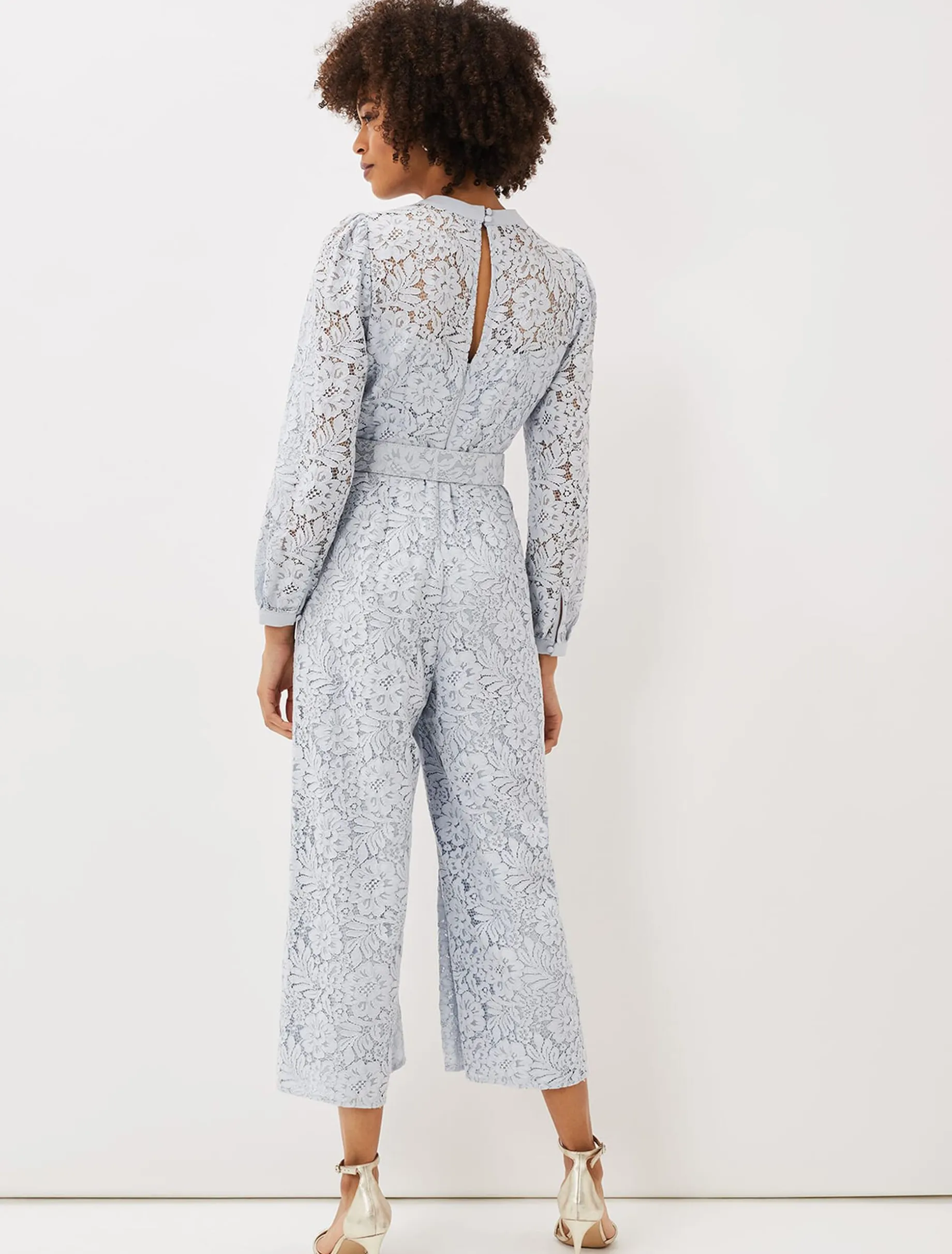 Monroe Belted Lace Wide Leg Jumpsuit