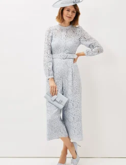 Monroe Belted Lace Wide Leg Jumpsuit
