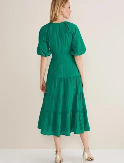 Morven Green Wrap Midi Dress