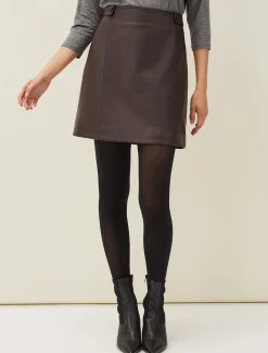 Nadine Leather A-Line Skirt
