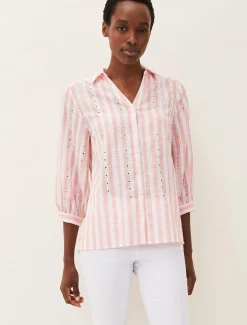 Nanette Stripe Broderie Shirt