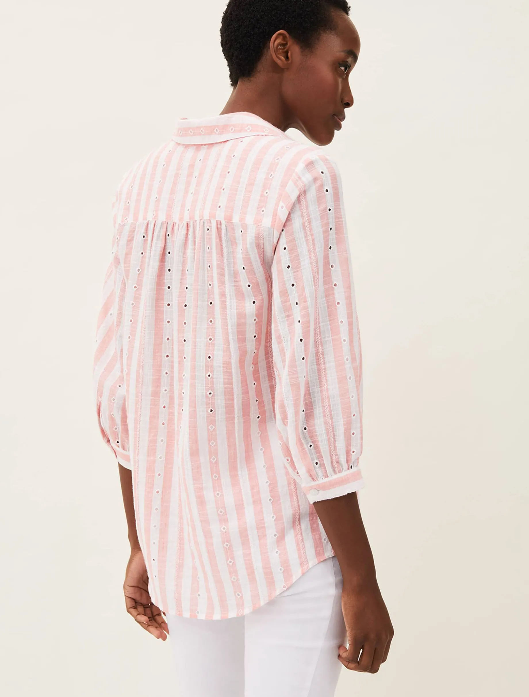 Nanette Stripe Broderie Shirt