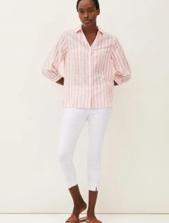 Nanette Stripe Broderie Shirt