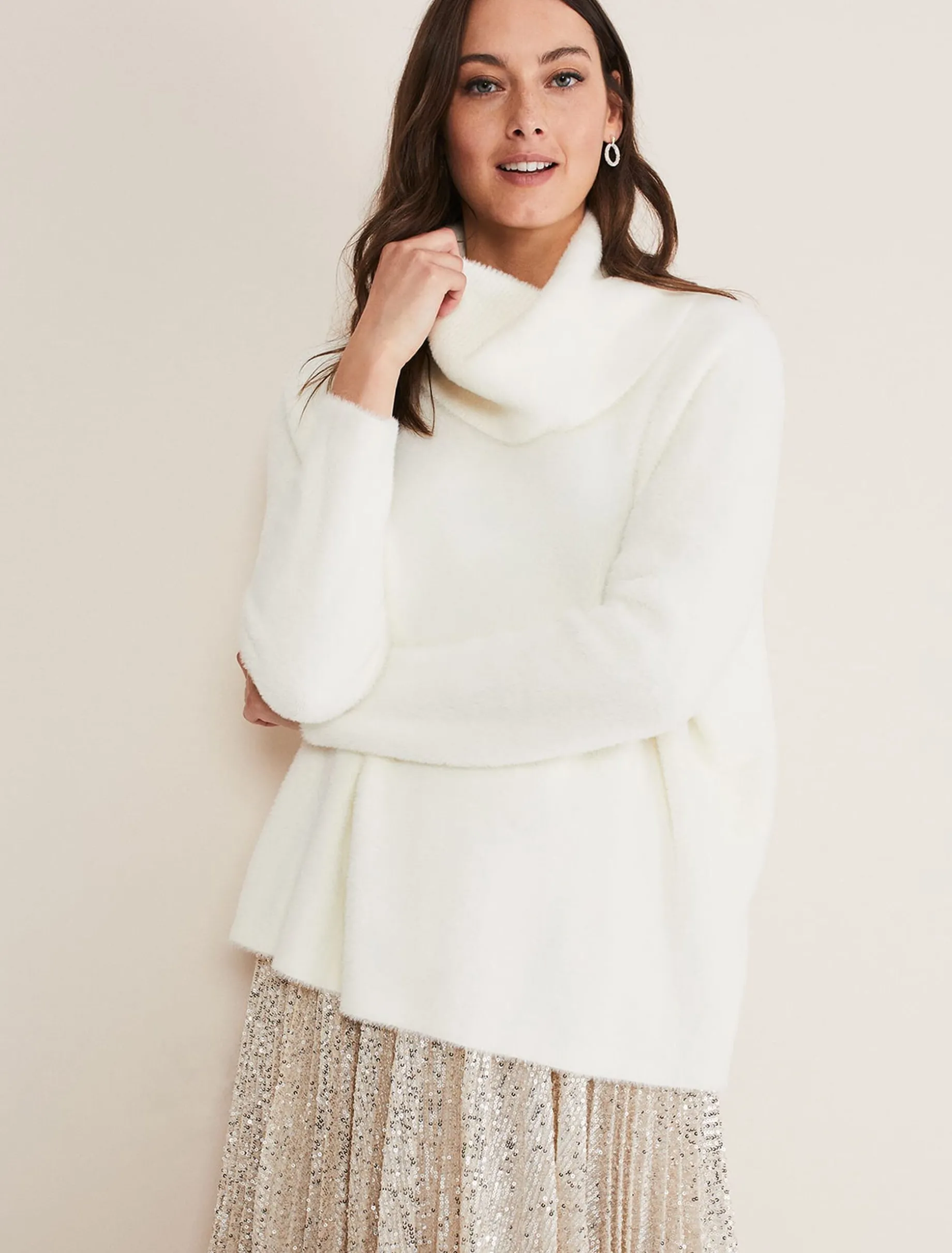 Natalia Fluffy Roll Neck Knit
