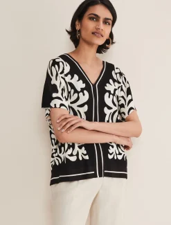 Natalie V Neck Printed Top