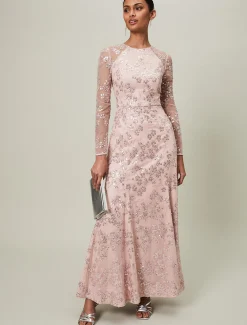 Natalya Sequin Floral Maxi Dress