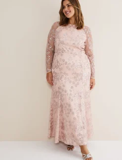 Natalya Sequin Floral Maxi Dress