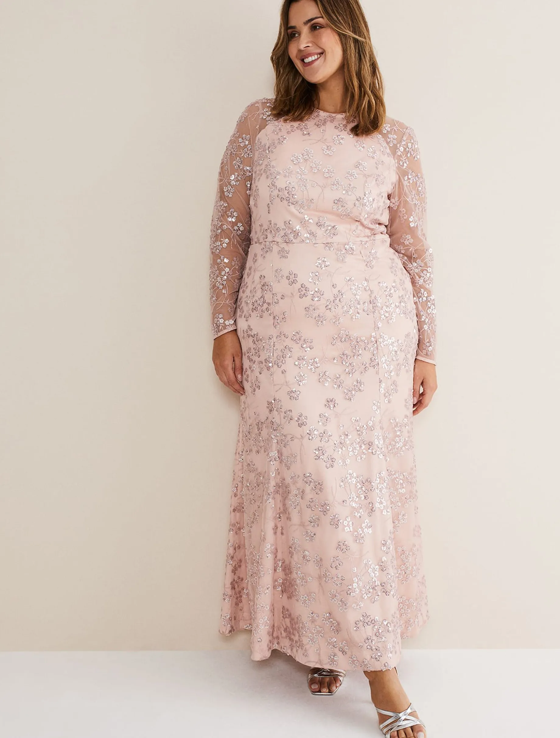 Natalya Sequin Floral Maxi Dress