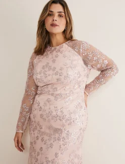 Natalya Sequin Floral Maxi Dress