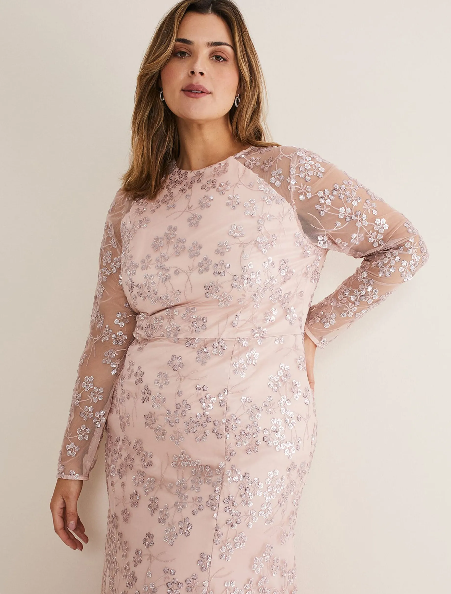 Natalya Sequin Floral Maxi Dress
