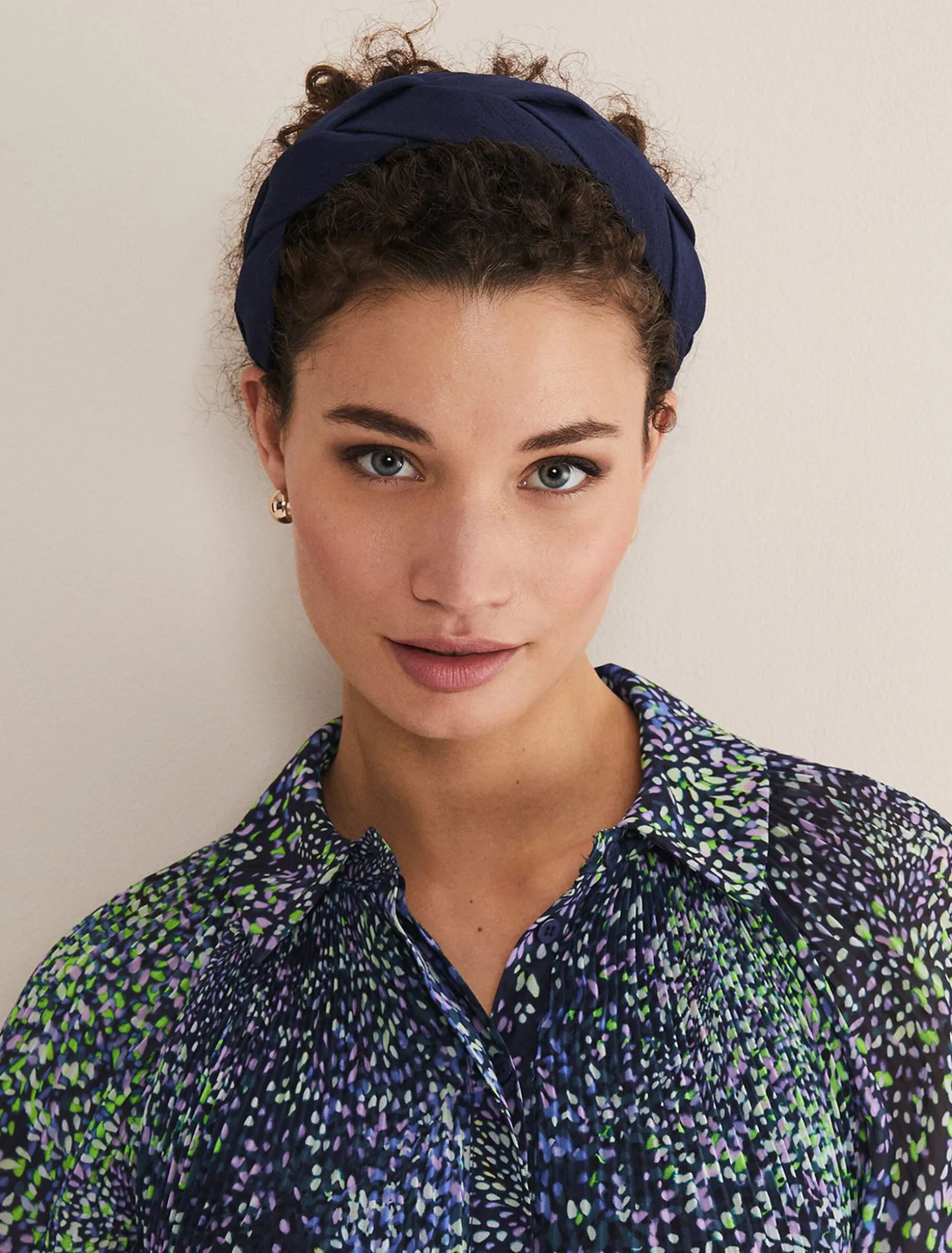 Navy Plaited Headband