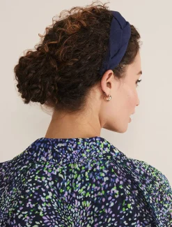Navy Plaited Headband