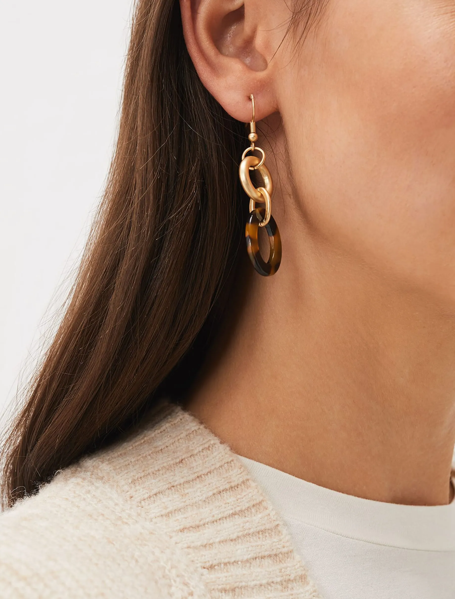 Nell Tortoise Shell Resin Earrings