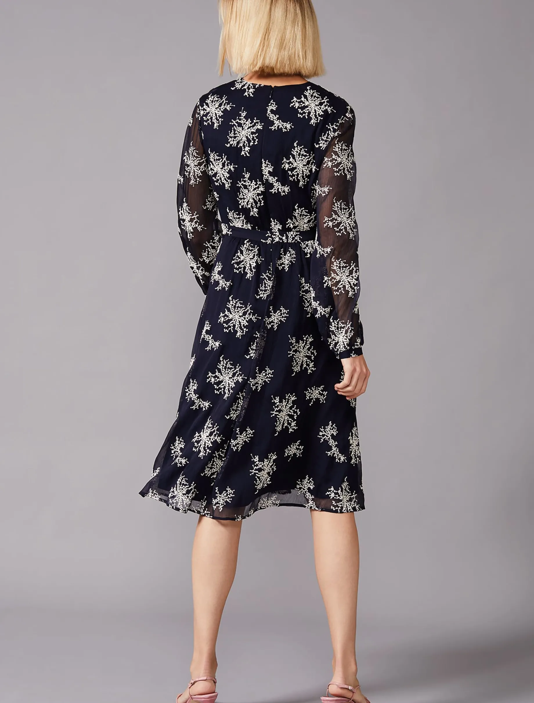Nicki Embroidered Sprig Tea Dress
