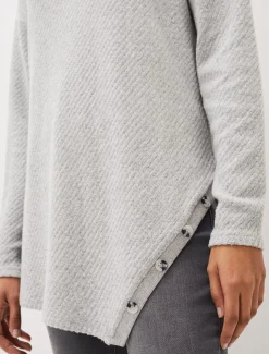 Nico Asymmetric Textured Jersey Top