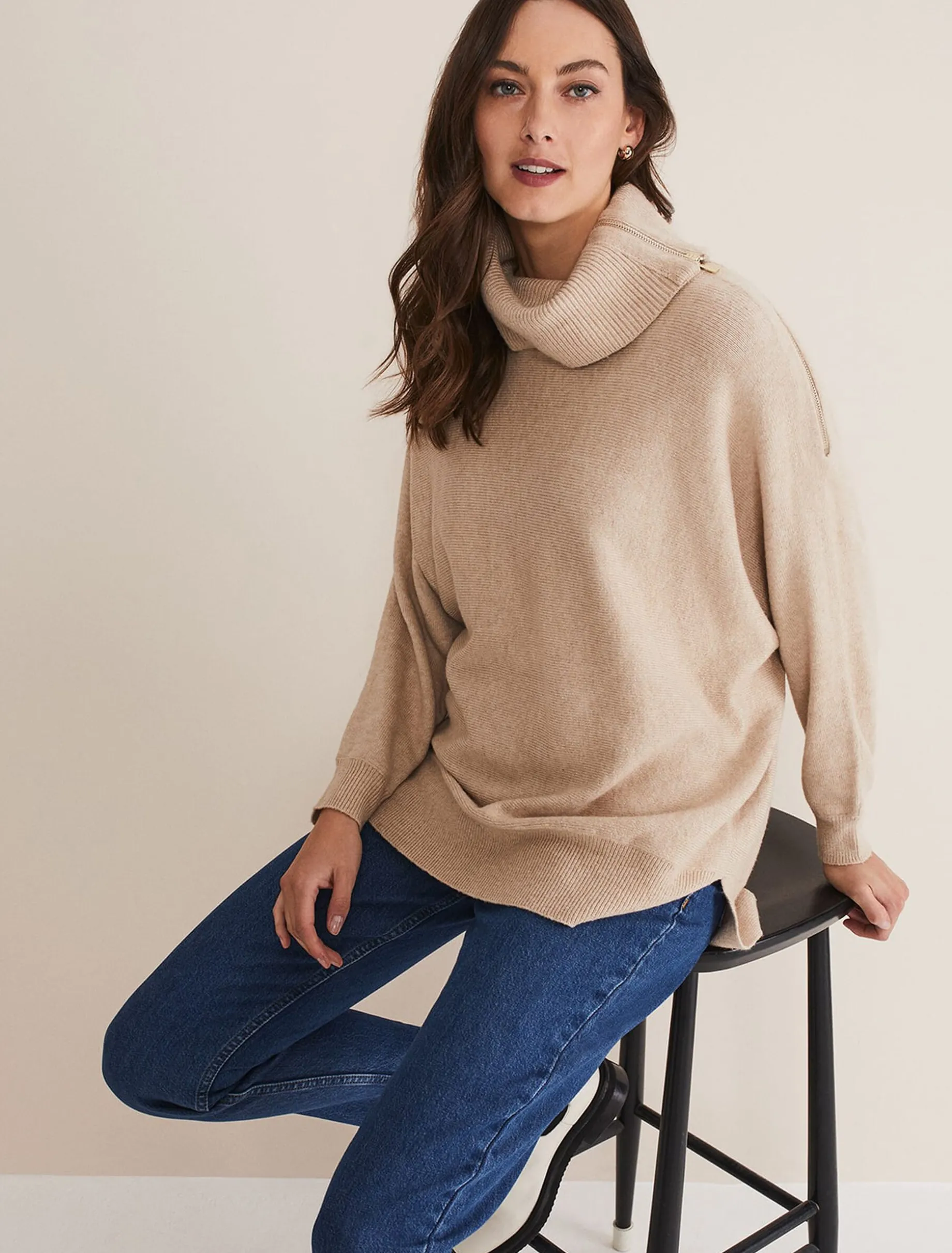 Nola Zip Neck Chunky Relaxed Knit