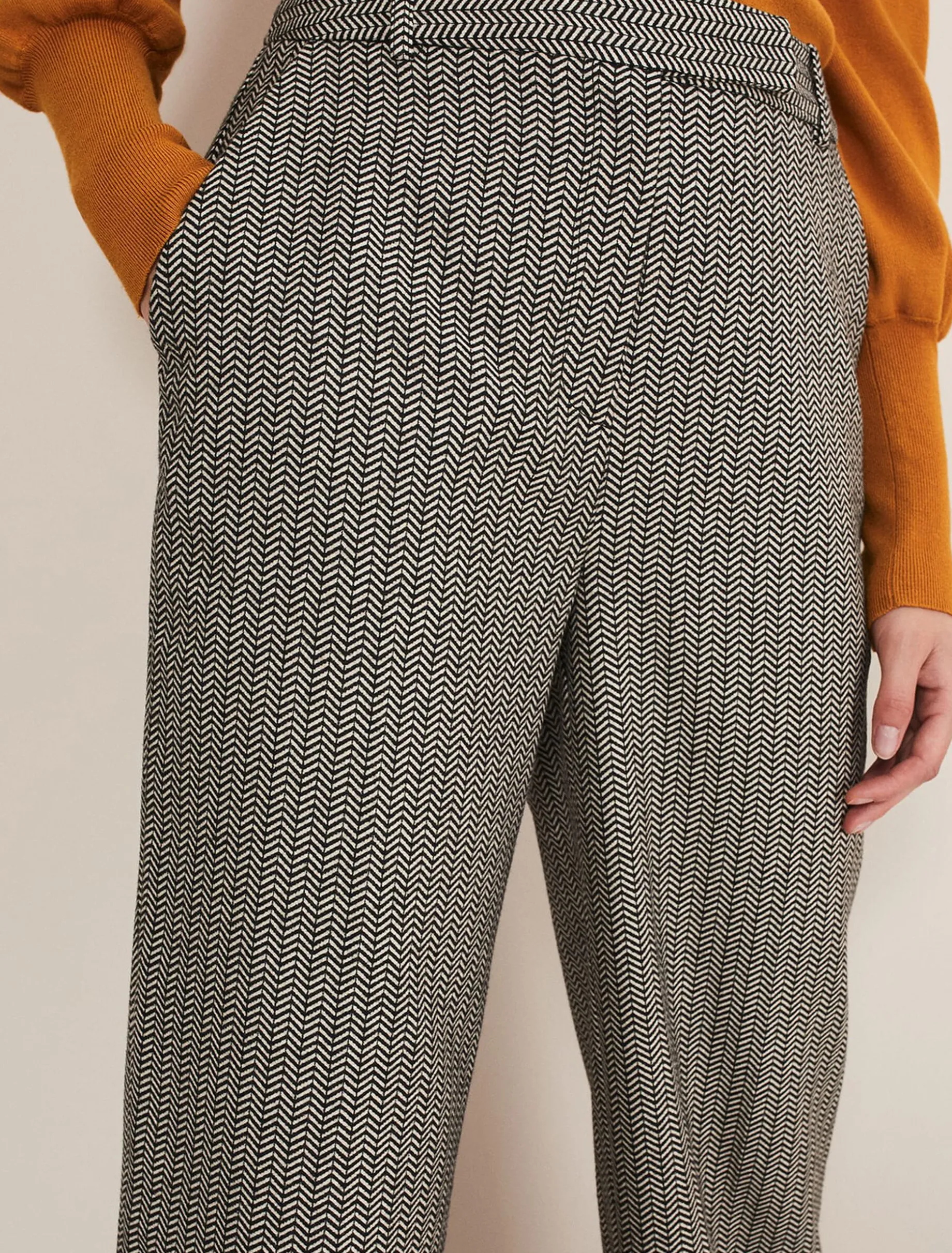 Nouria Herringbone Tapered Trouser