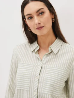 Oliva Ruched Side Stripe Shirt