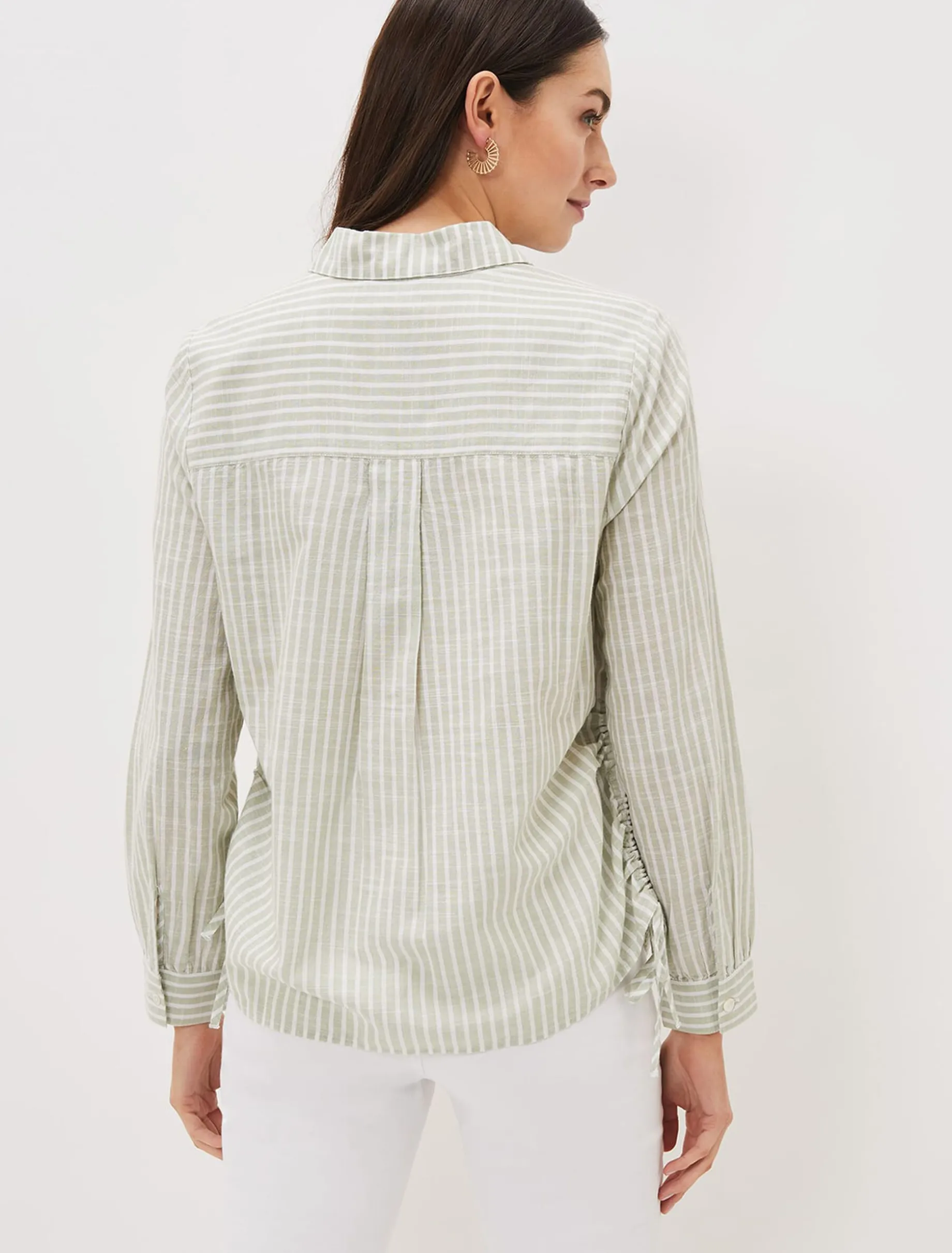 Oliva Ruched Side Stripe Shirt