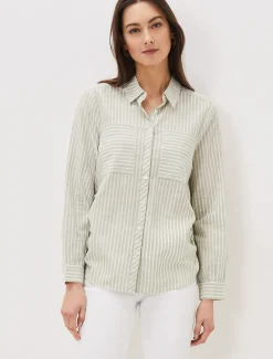 Oliva Ruched Side Stripe Shirt