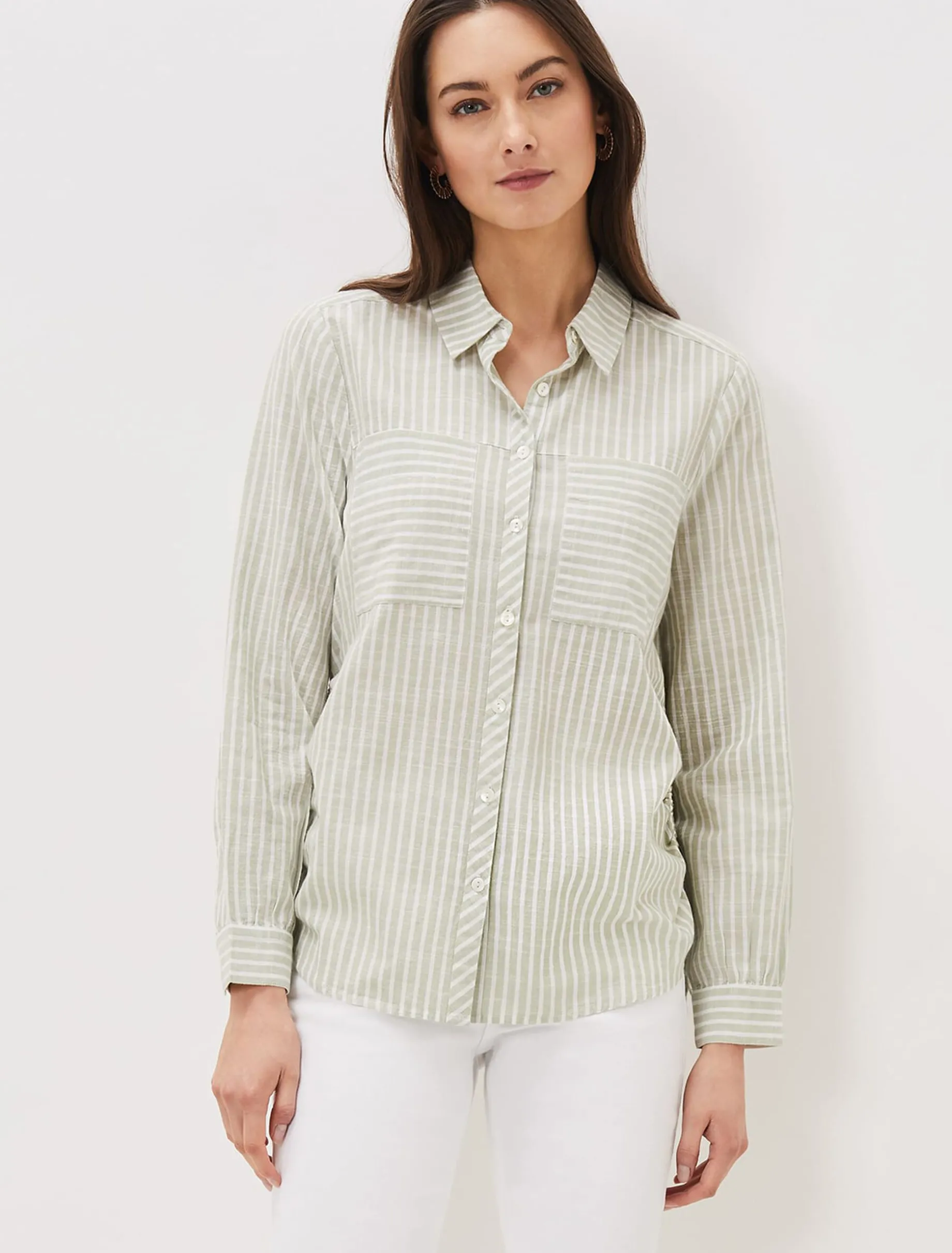 Oliva Ruched Side Stripe Shirt