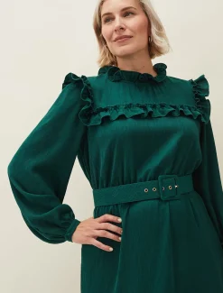 Olive Frill Tiered Dress