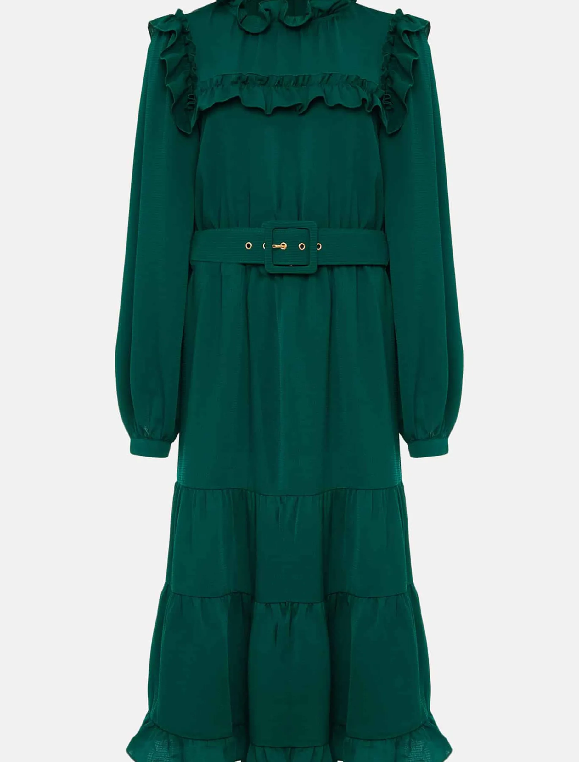 Olive Frill Tiered Dress