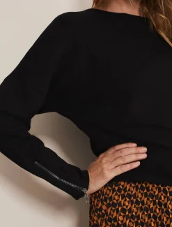 Olivian Zip Cuff Detail Knit