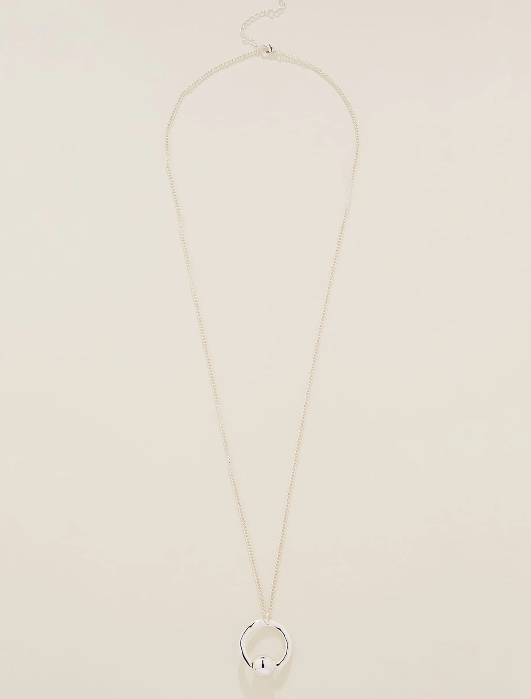 Open Circle Long Pendant Necklace