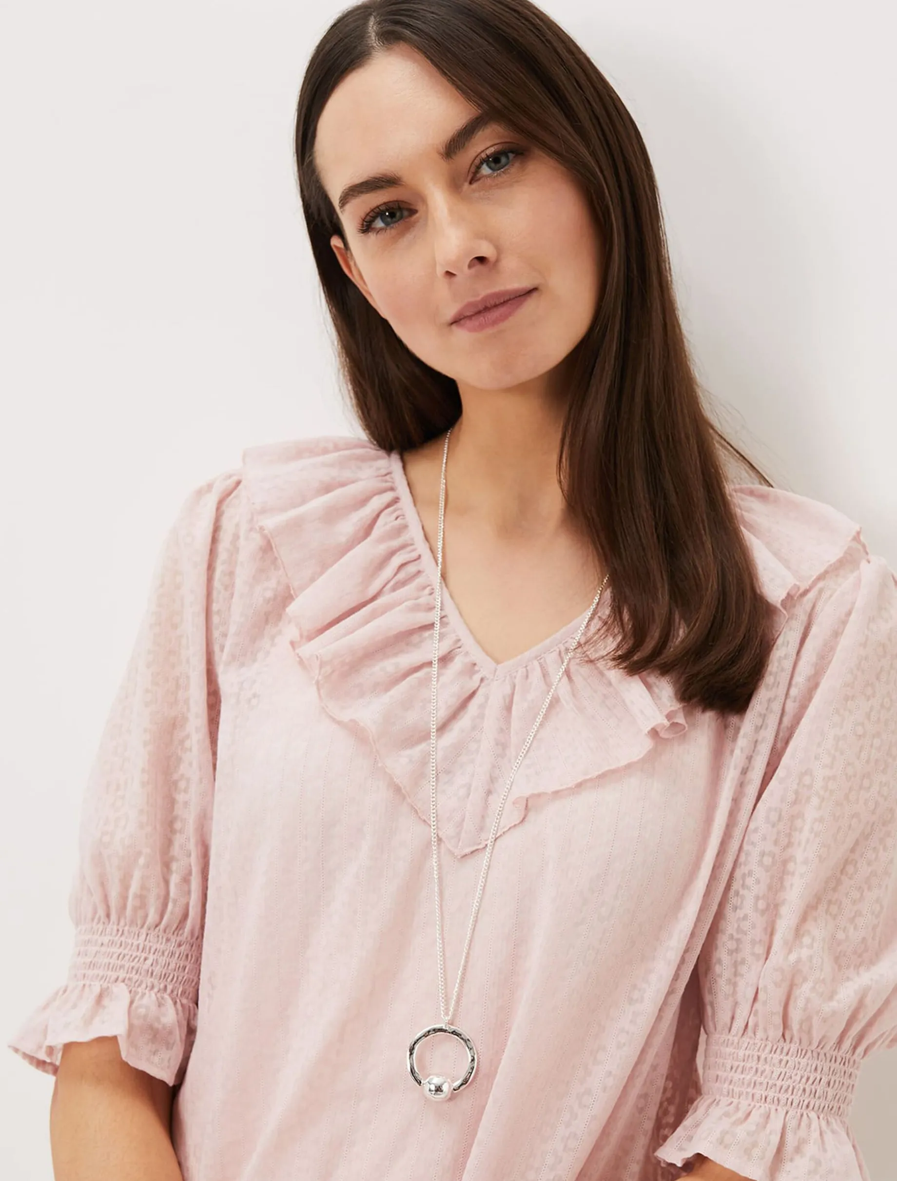 Open Circle Long Pendant Necklace