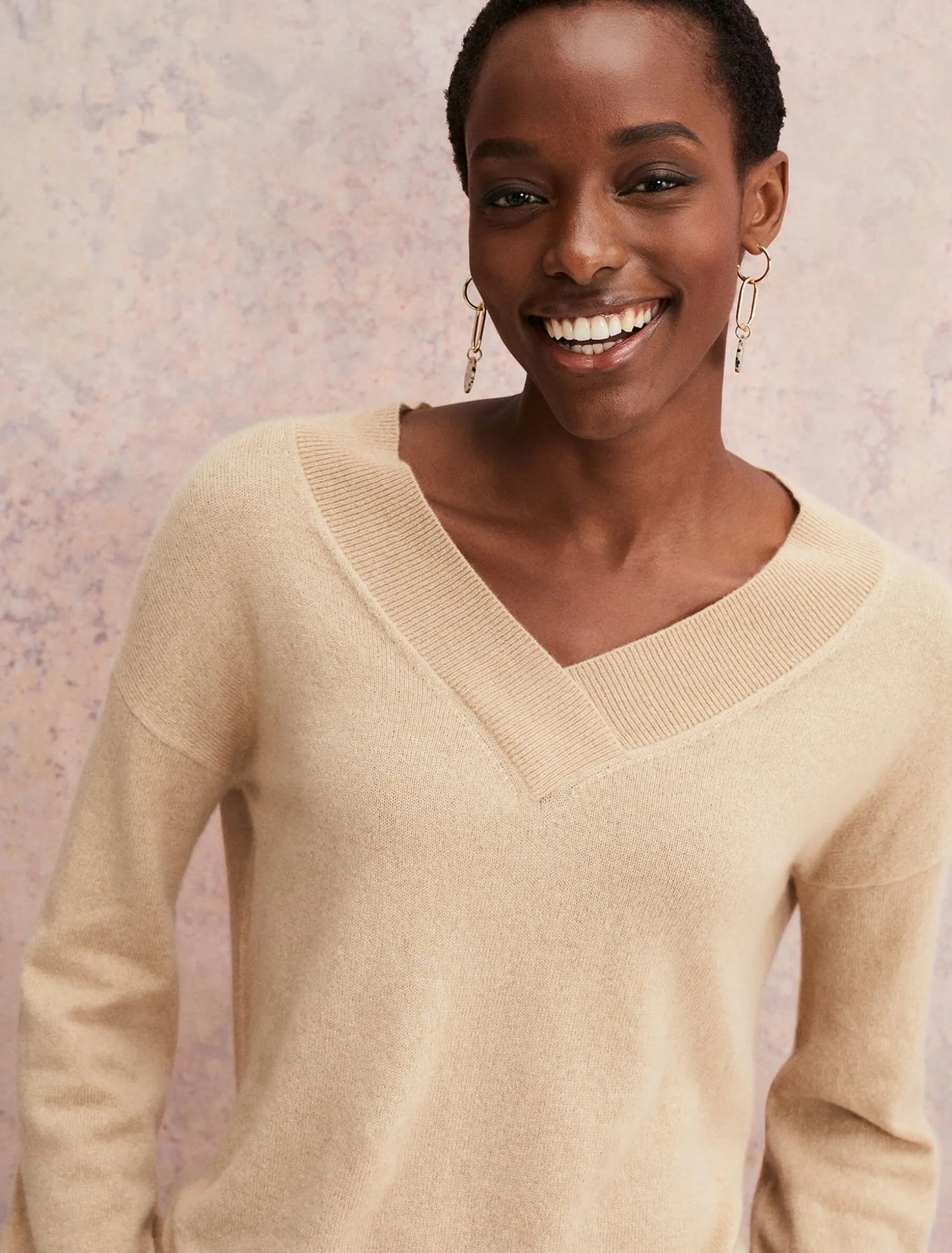 Ophelia Wool Cashmere V Neck Jumper