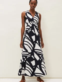 Ostia Abstract Stripe Maxi Dress