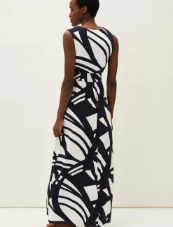 Ostia Abstract Stripe Maxi Dress