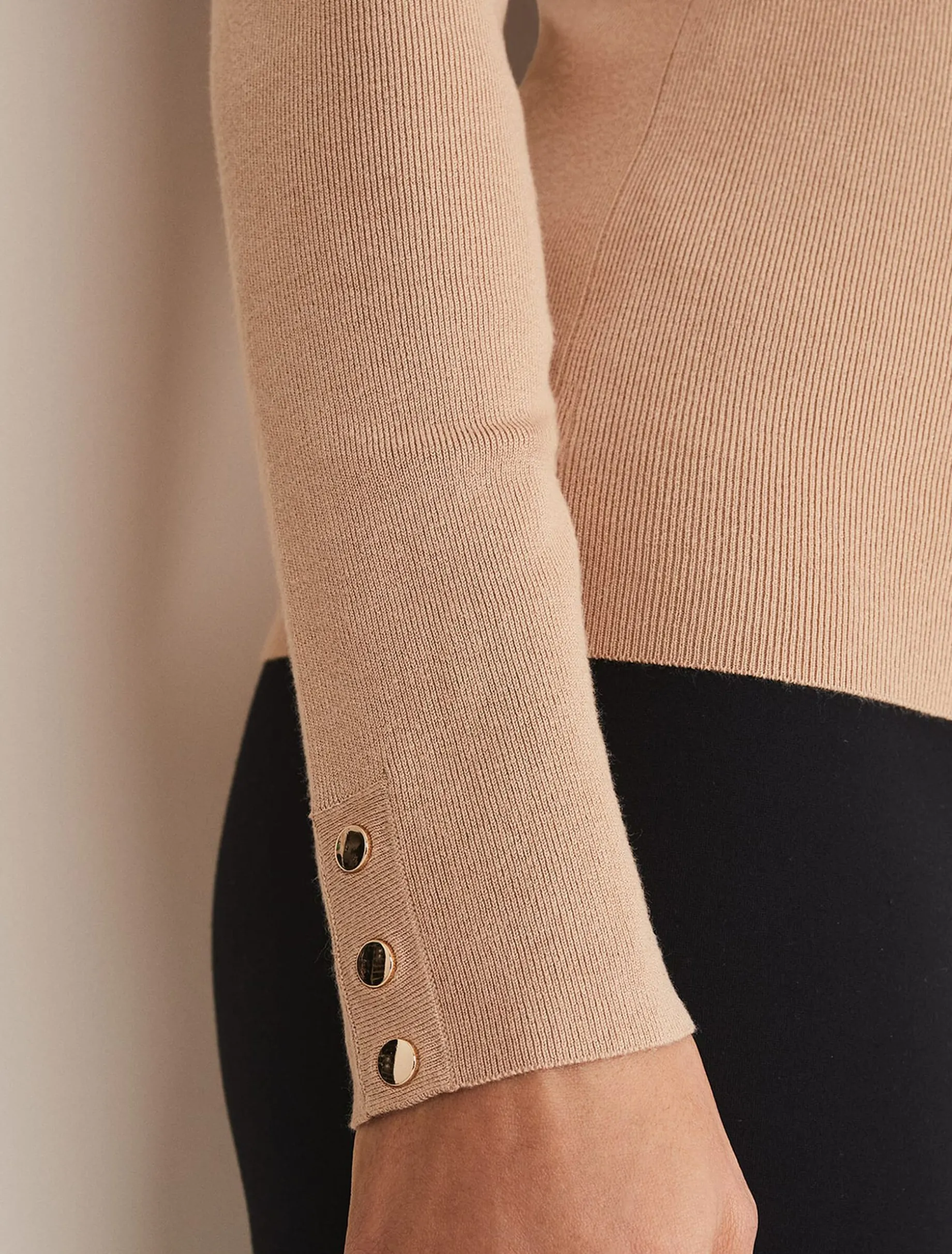 Ottilie Button Detail Roll Neck Knit