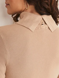 Ottilie Button Detail Roll Neck Knit