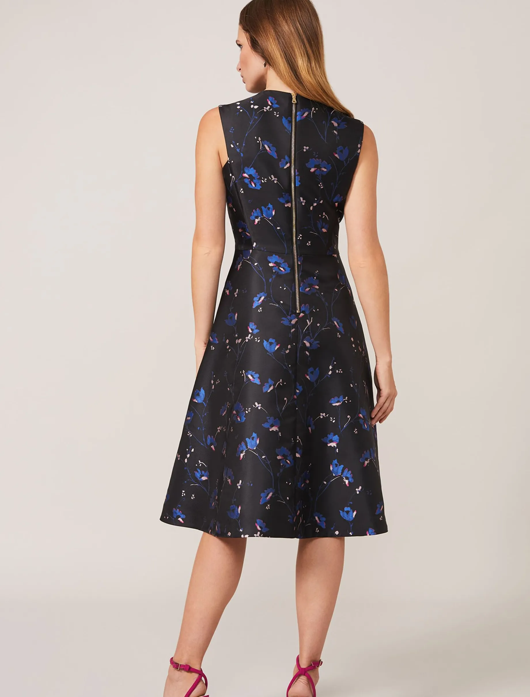Ottilie Floral Jacquard Fit And Flare Dress
