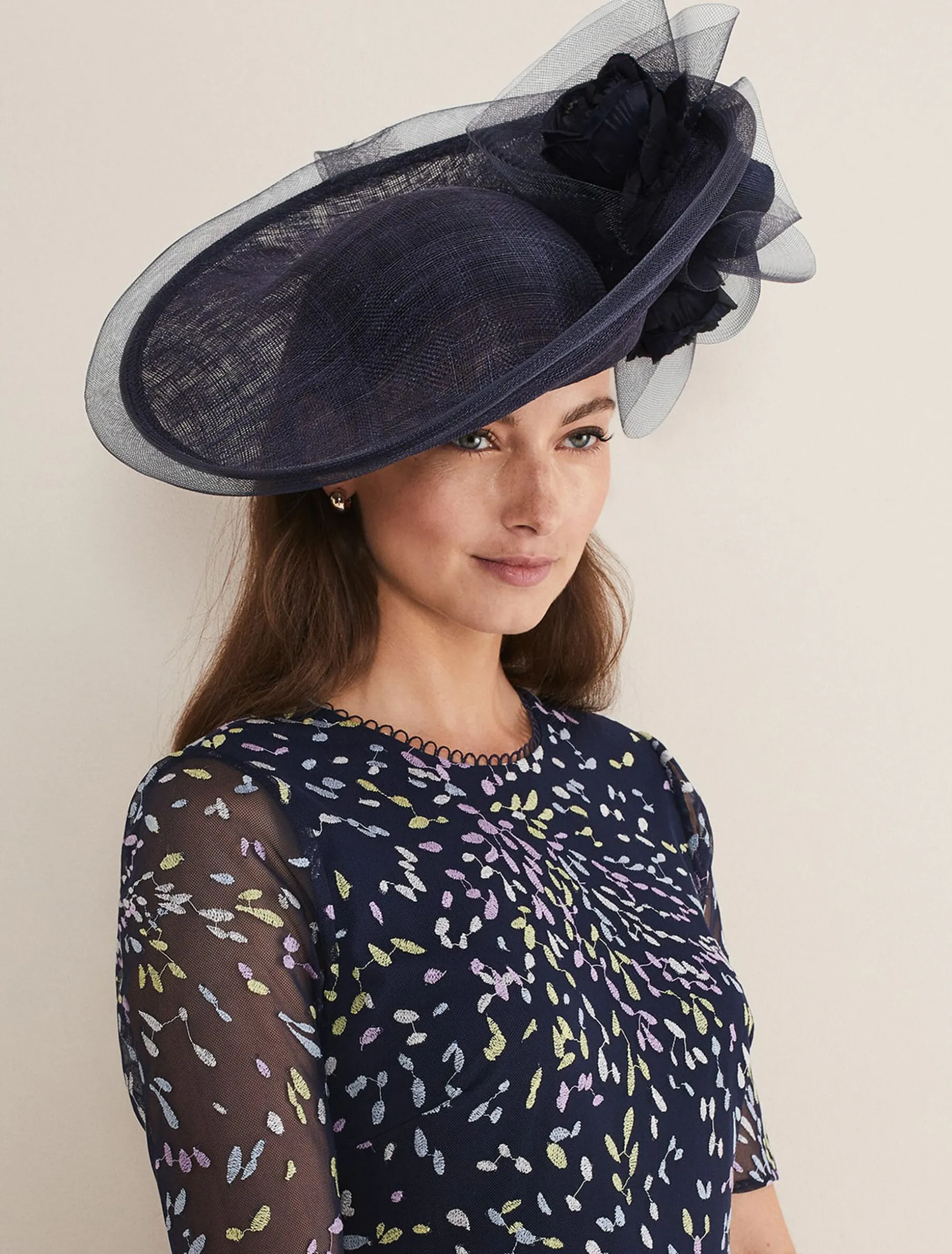 Oversized Floral Under Brim Fascinator