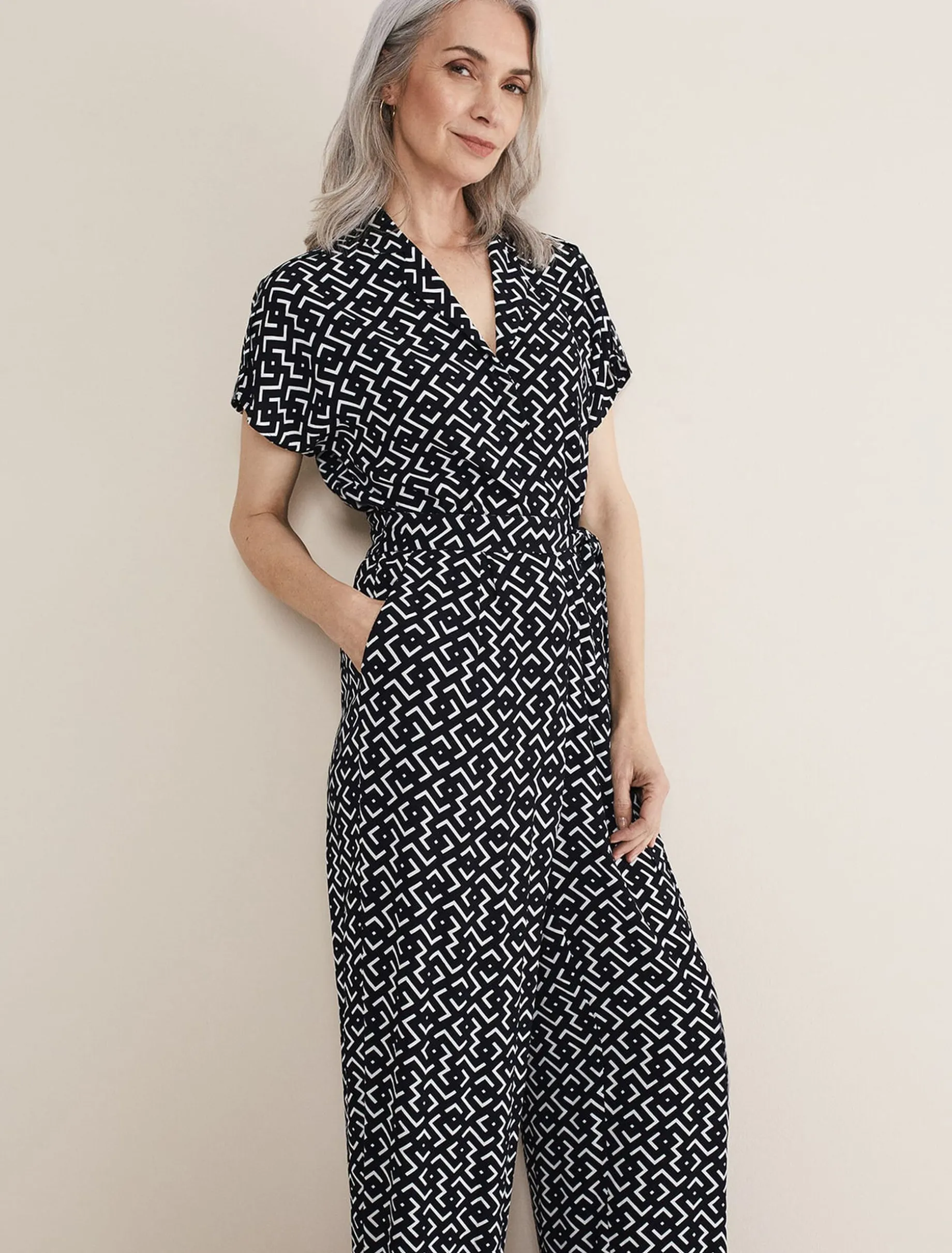 Paige Abstract Print Wide Leg Jumpsuit