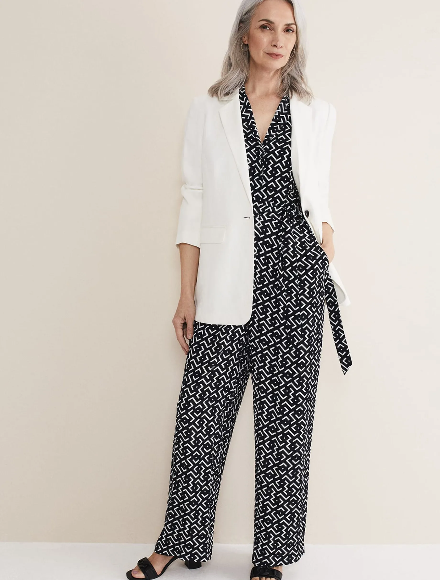 Paige Abstract Print Wide Leg Jumpsuit