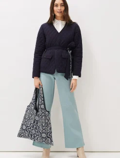 Paisley Print Quilted Shopper Bag