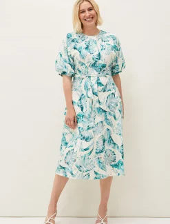 Palms Broderie Anglaise Printed Cotton Dress