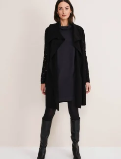 Paloma Stud Sleeve Knit Coat